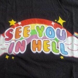 Novelty, "See You in Hell" T-shirt Unisex Size Large